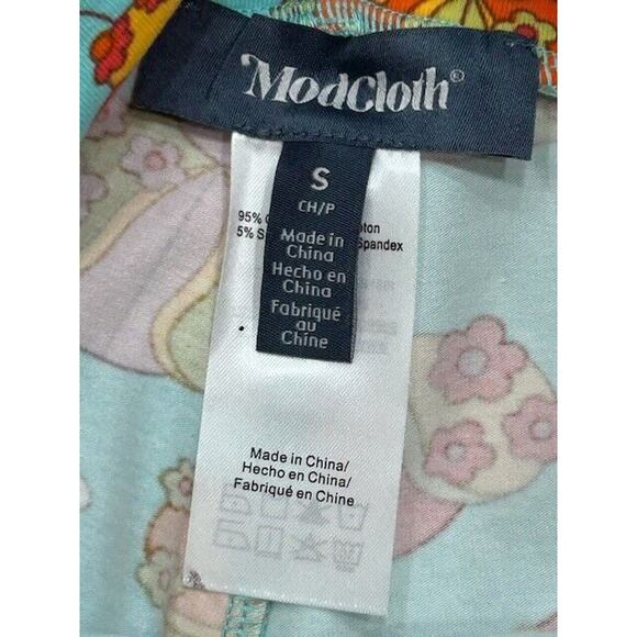 NWT ModCloth Womens Marisol Muro City Biker Shorts Ladybug Floral Blue Size S - Picture 4 of 8